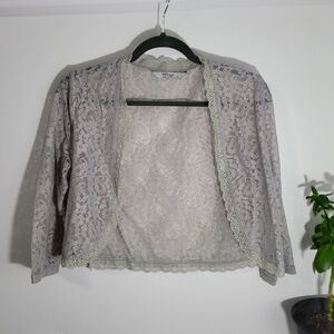 Lace Cardigan M Gray​